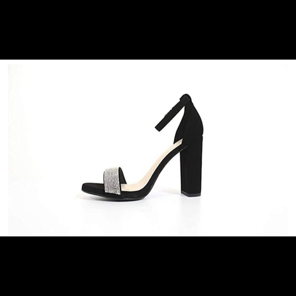Delicious Open-Toe Single Strap Ankle Chunky Heels - image 1